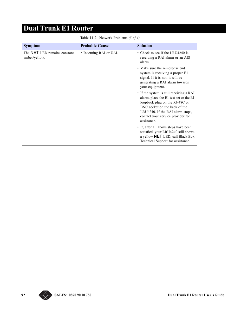 Dual trunk e1 router | Black Box LRU4240 User Manual | Page 104 / 218