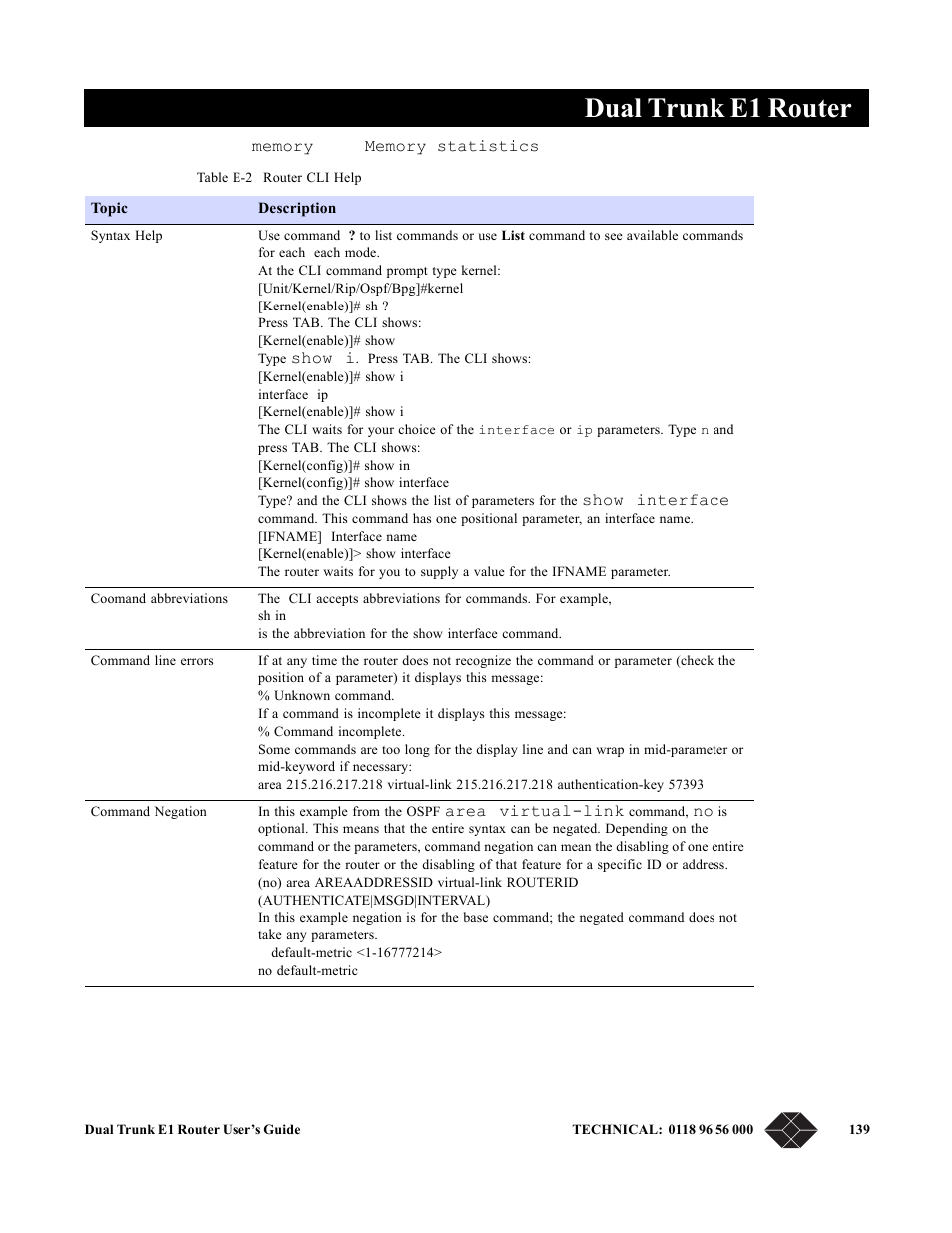 Dual trunk e1 router | Black Box LRU4240 User Manual | Page 151 / 218