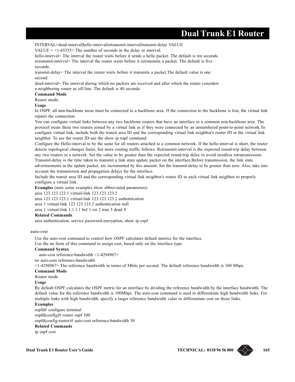 Auto-cost, Dual trunk e1 router | Black Box LRU4240 User Manual | Page 177 / 218