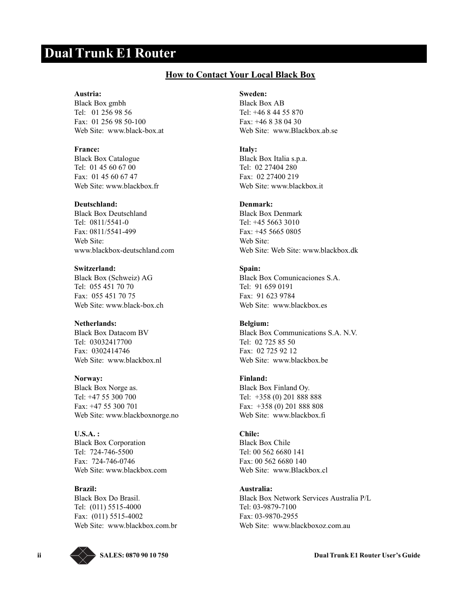 Dual trunk e1 router | Black Box LRU4240 User Manual | Page 2 / 218