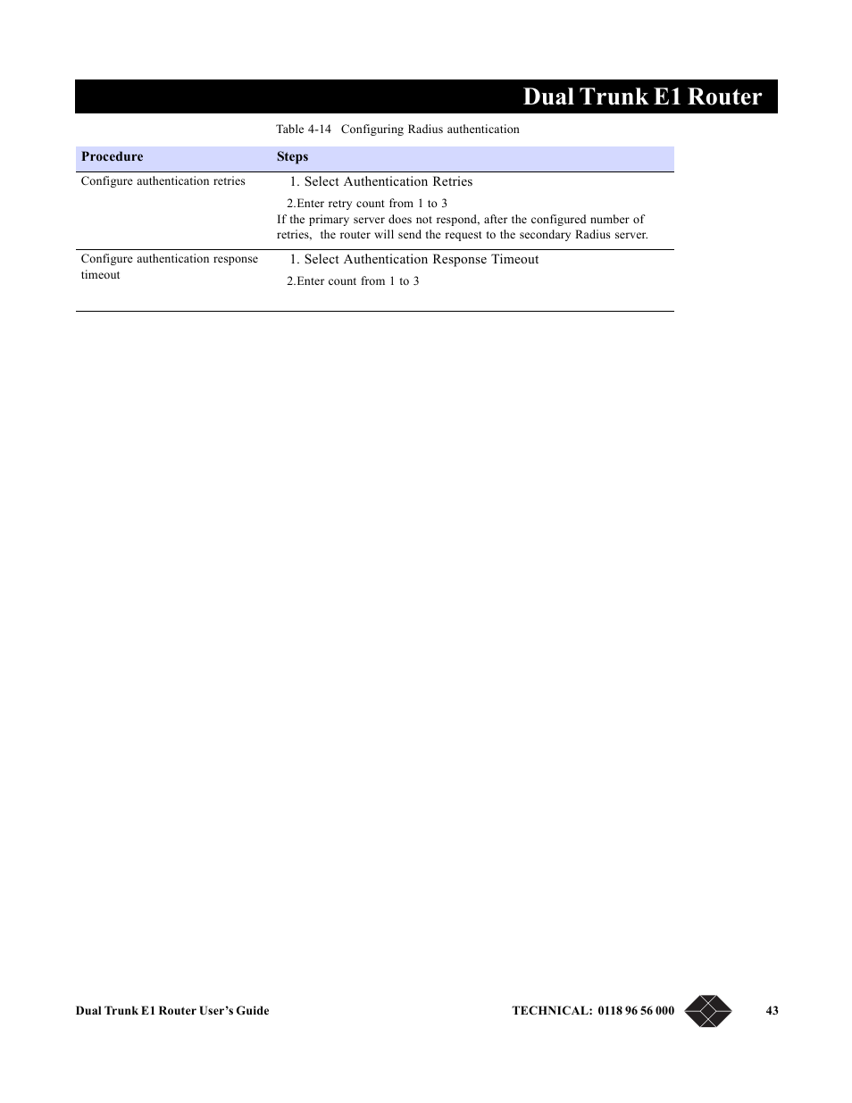 Dual trunk e1 router | Black Box LRU4240 User Manual | Page 55 / 218