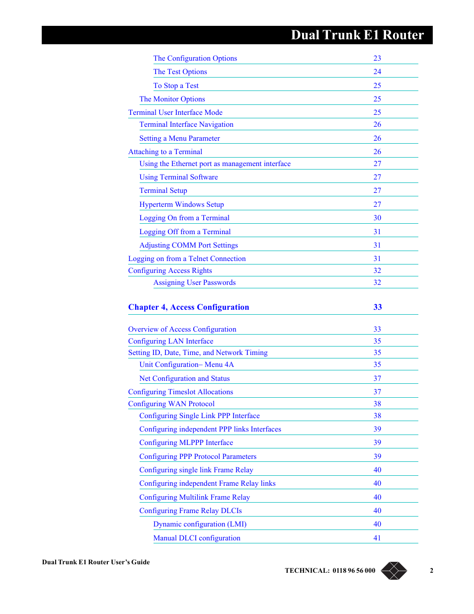 Dual trunk e1 router | Black Box LRU4240 User Manual | Page 6 / 218