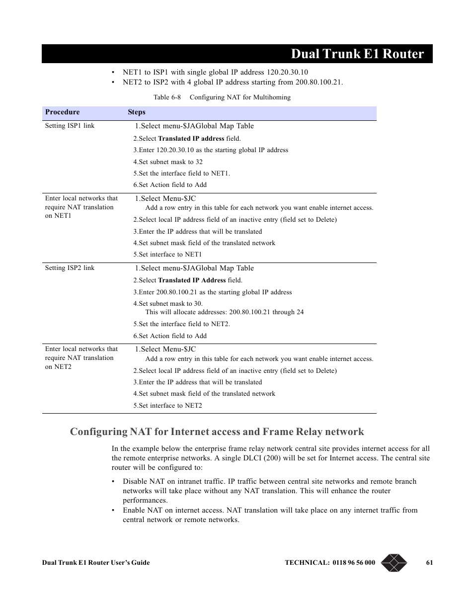 Dual trunk e1 router | Black Box LRU4240 User Manual | Page 73 / 218