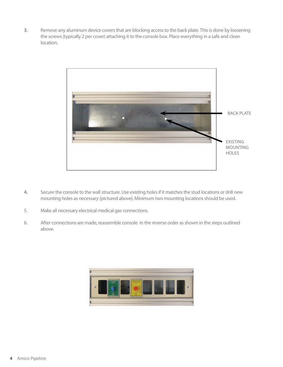 Amico Surface Mount Console Unit User Manual | Page 4 / 6