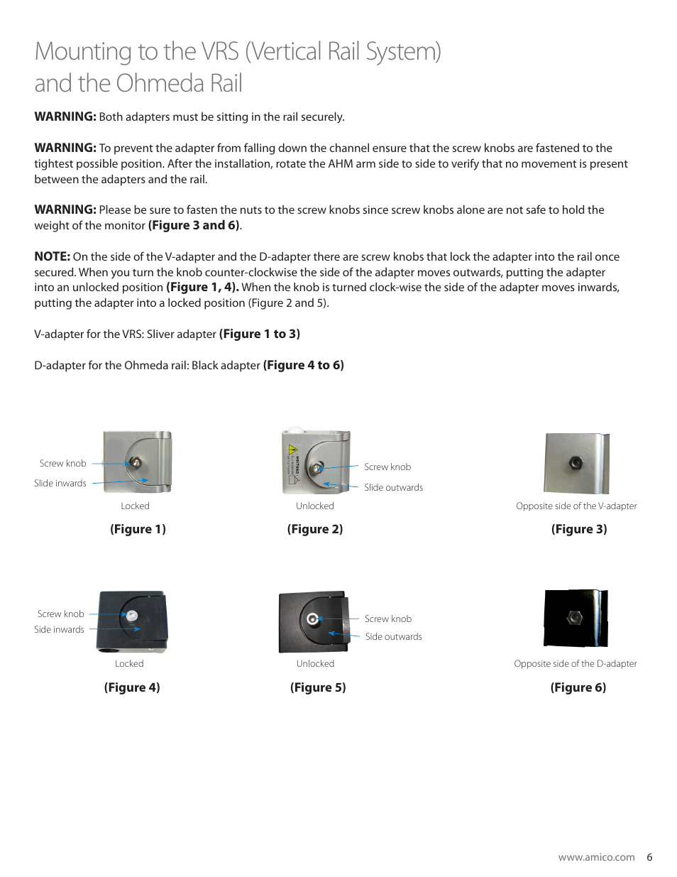 Amico AHM Monitor Arms (Adjustable Height) User Manual | Page 9 / 34