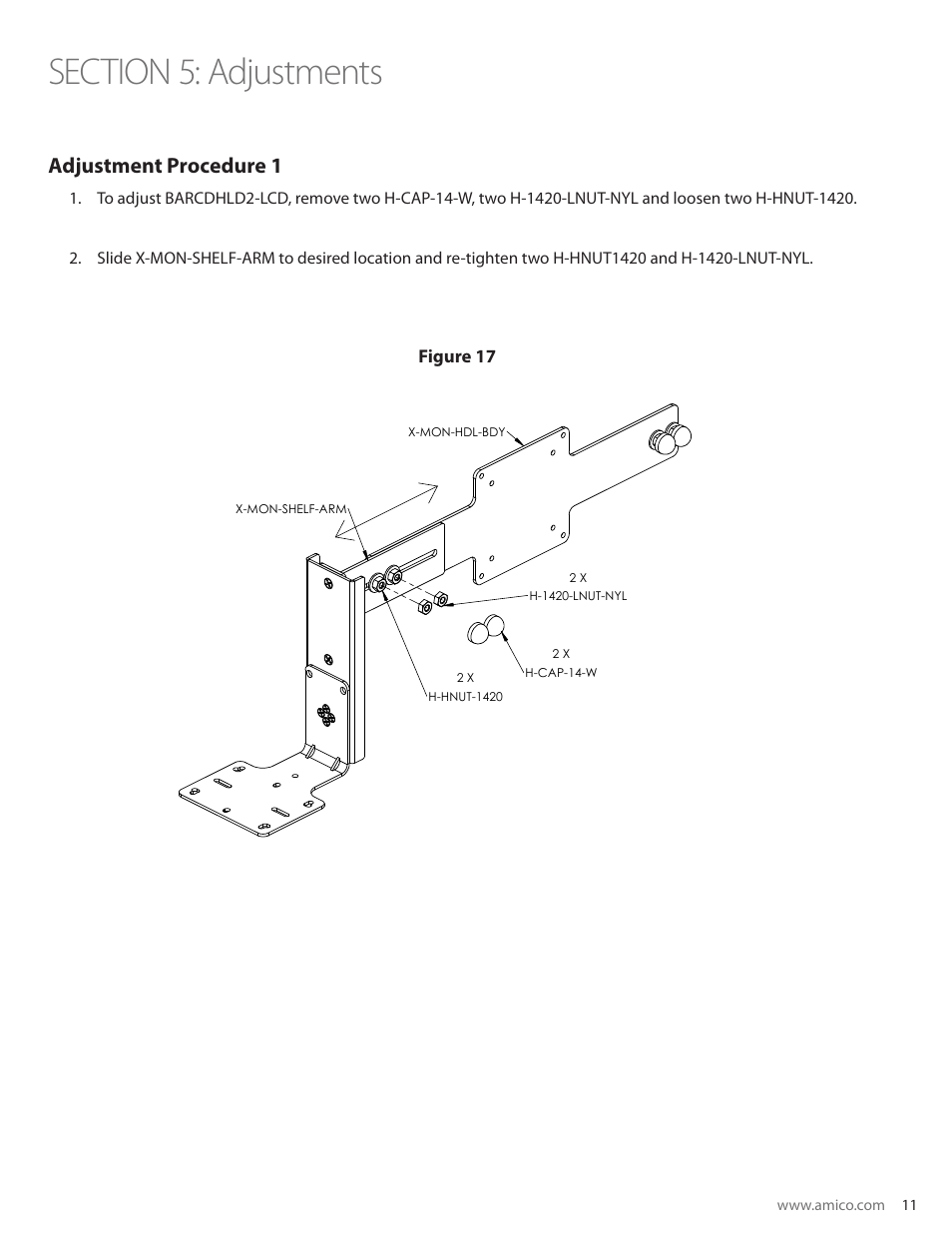 Adjustment procedure 1, Figure 17 | Amico Barcode Dock Mount User Manual | Page 11 / 15