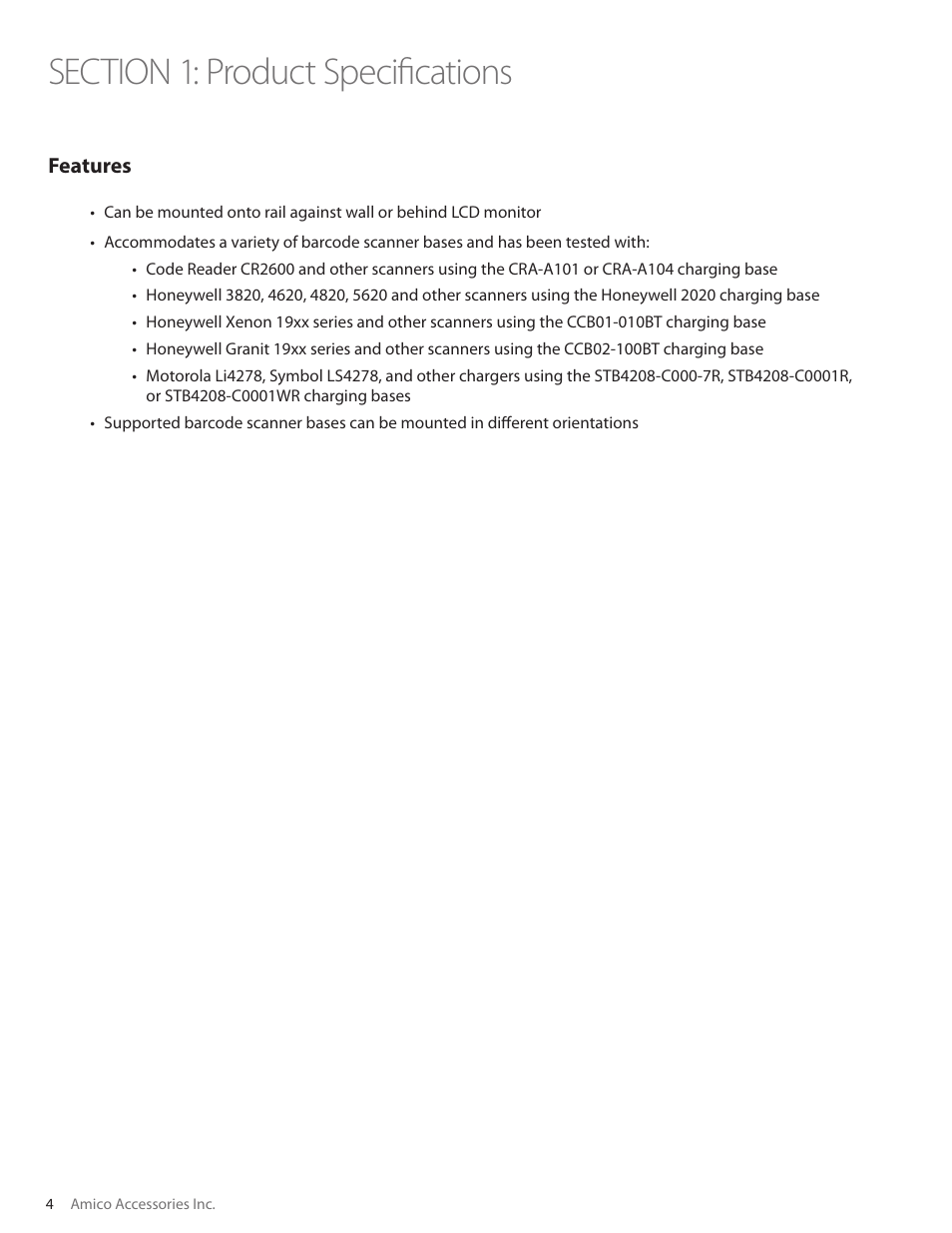 Amico Barcode Dock Mount User Manual | Page 4 / 15