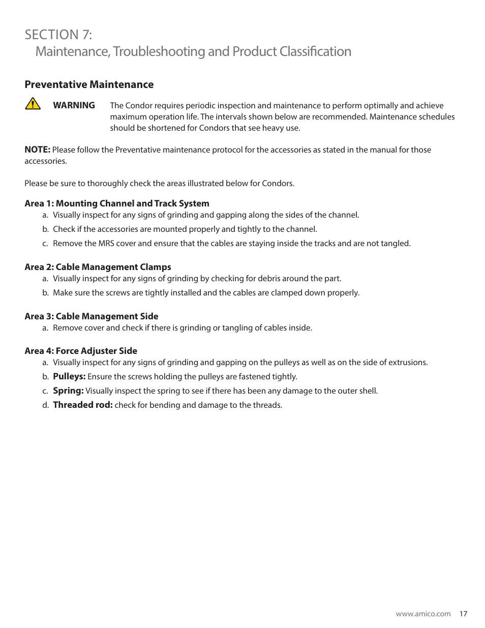 Amico Condor Adjustable Height Channel User Manual | Page 17 / 20