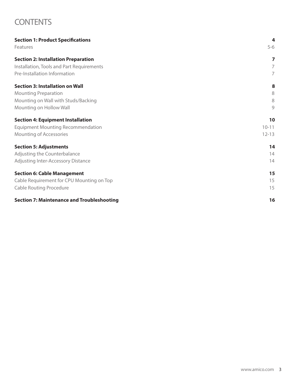 Amico Condor Adjustable Height Channel User Manual | Page 3 / 20