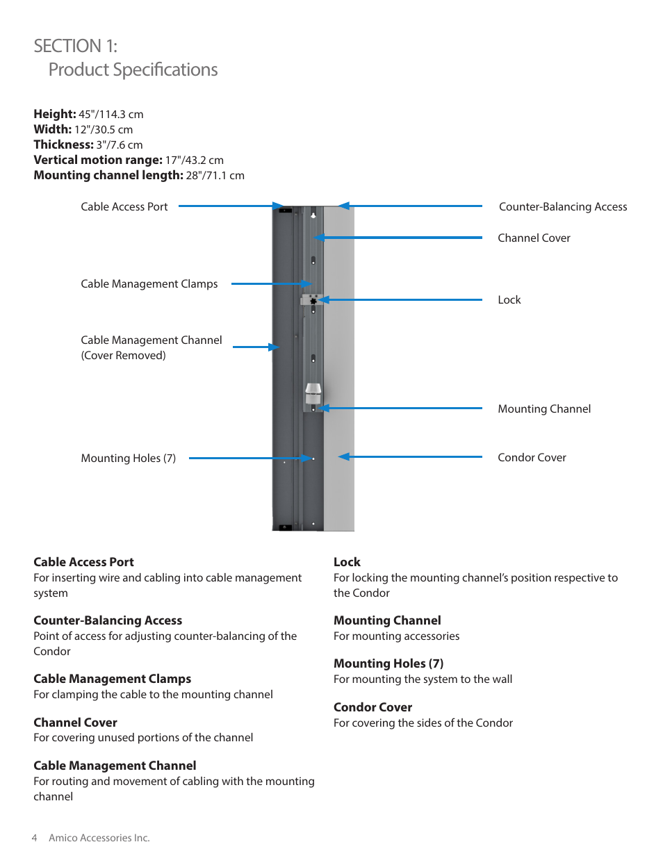 Amico Condor Adjustable Height Channel User Manual | Page 4 / 20