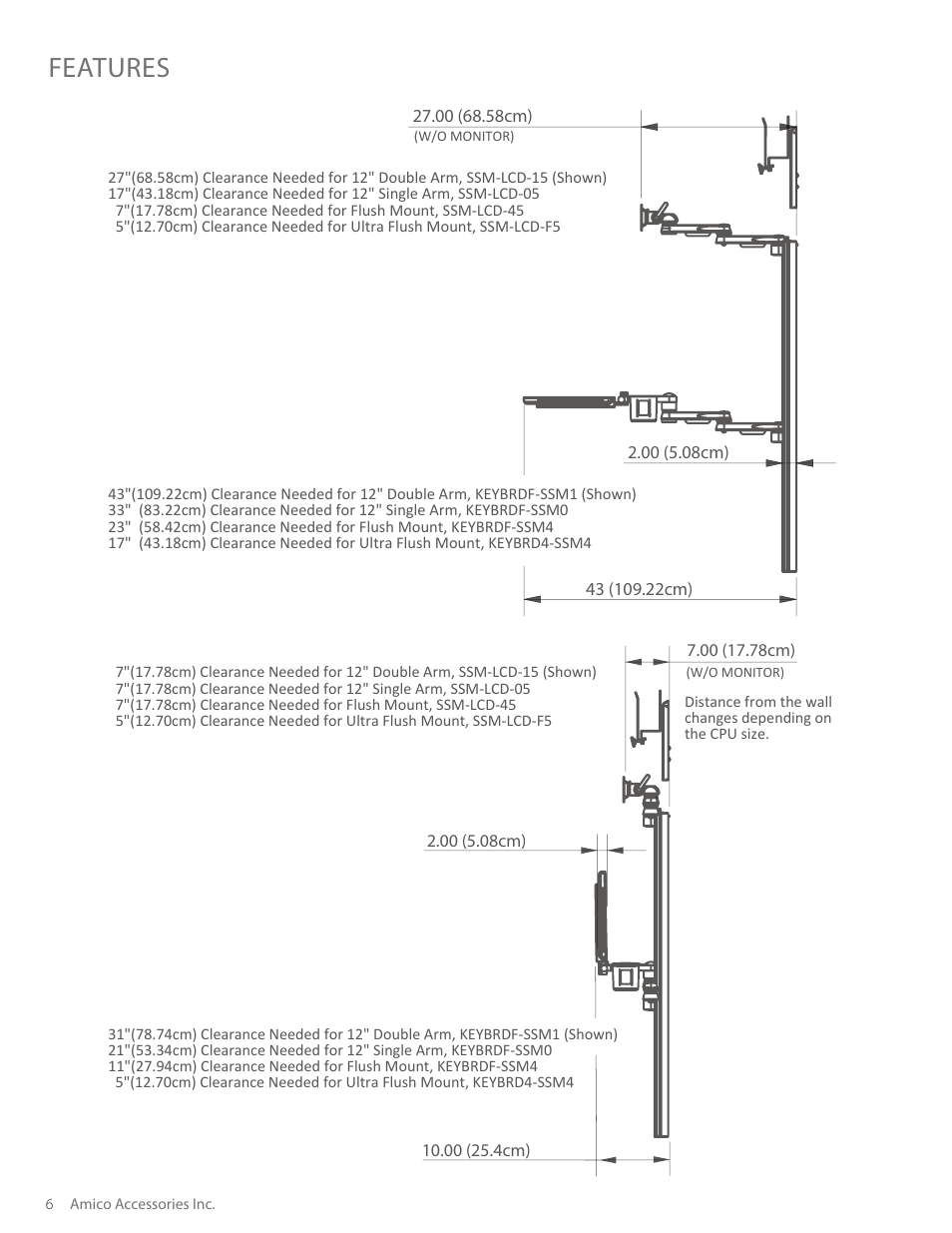 Features | Amico Condor Adjustable Height Channel User Manual | Page 6 / 20