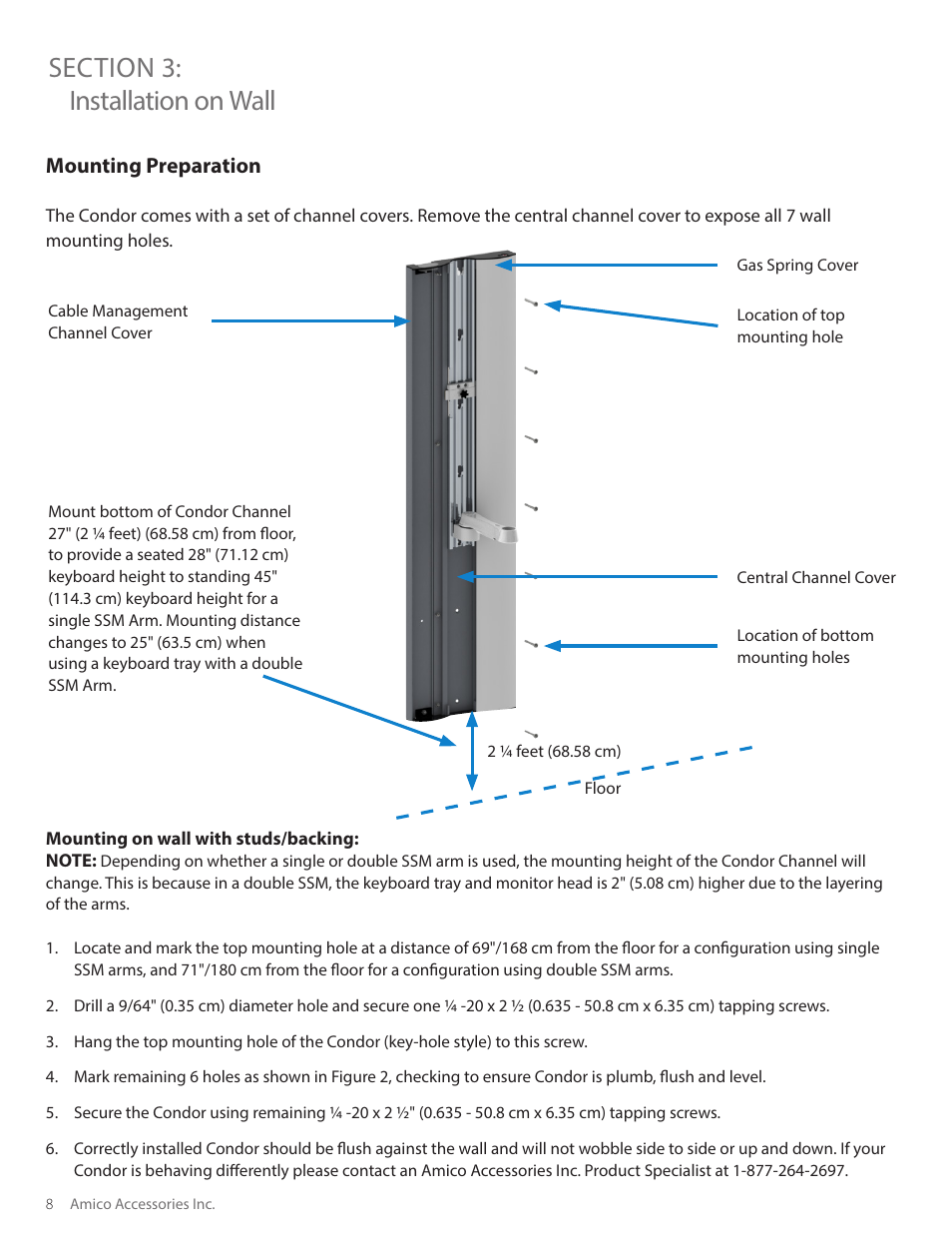 Amico Condor Adjustable Height Channel User Manual | Page 8 / 20