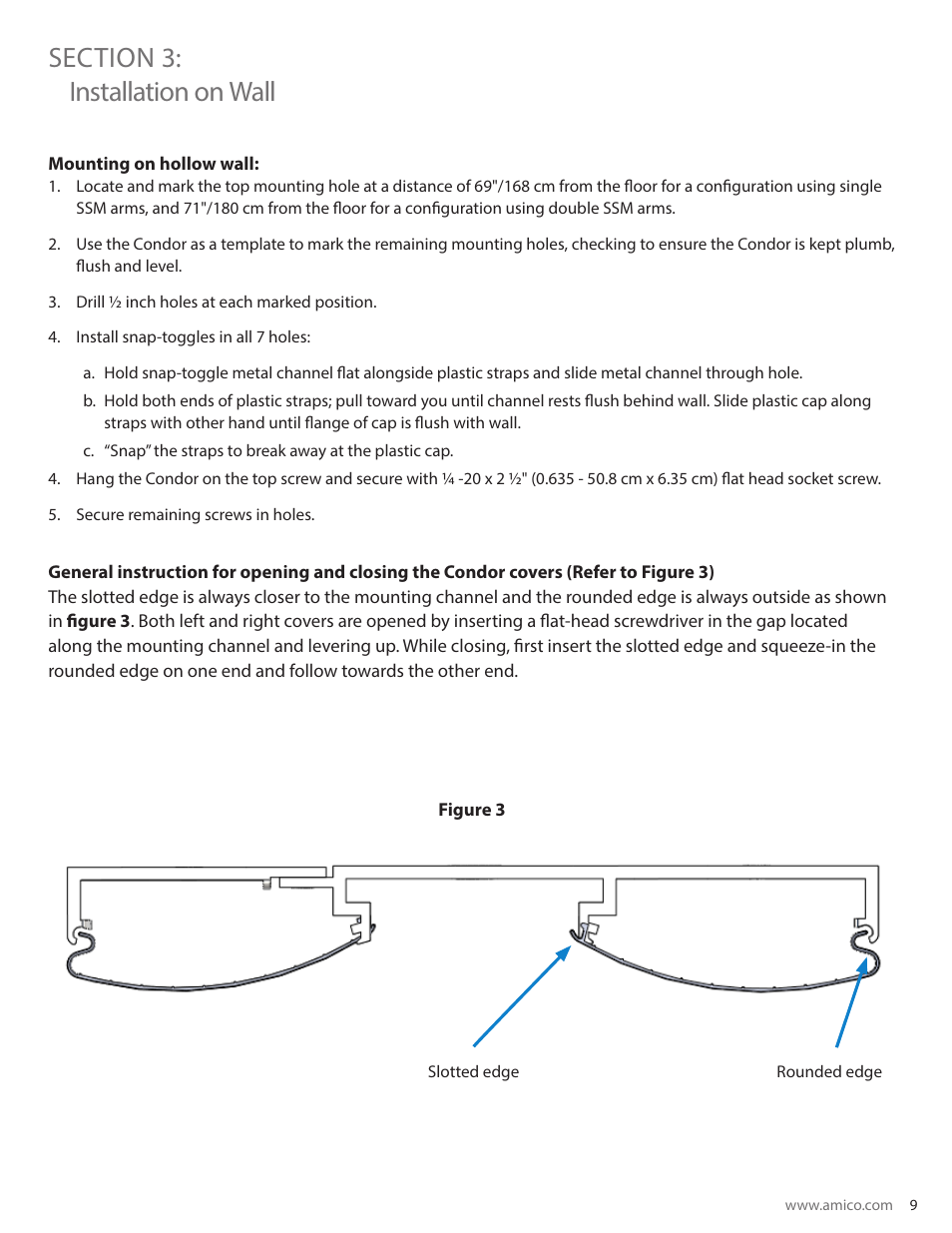 Amico Condor Adjustable Height Channel User Manual | Page 9 / 20