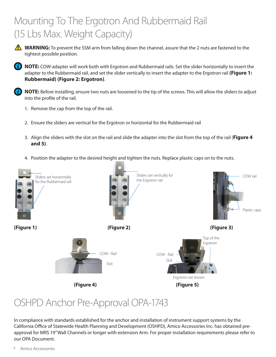 Oshpd anchor pre-approval opa-1743 | Amico SSM Monitor Arms (Side to Side) User Manual | Page 10 / 31