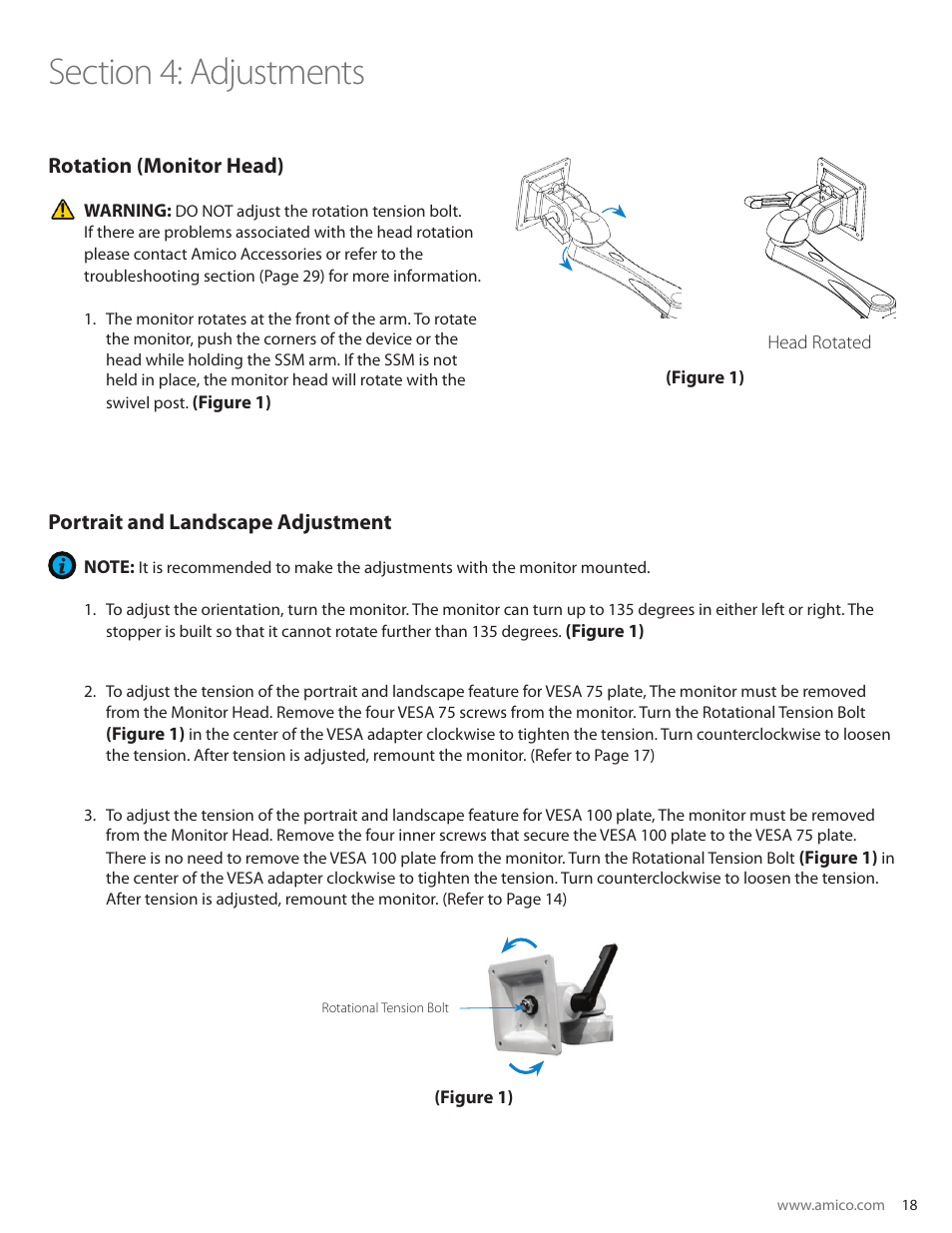 Amico SSM Monitor Arms (Side to Side) User Manual | Page 21 / 31