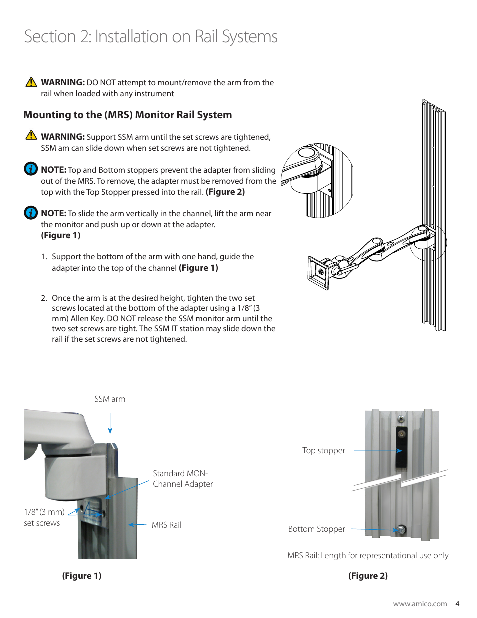 Amico SSM Monitor Arms (Side to Side) User Manual | Page 7 / 31