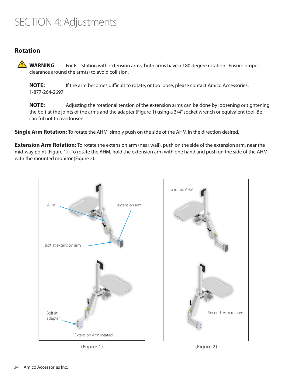 Rotation | Amico Falcon Combo Arm User Manual | Page 34 / 44