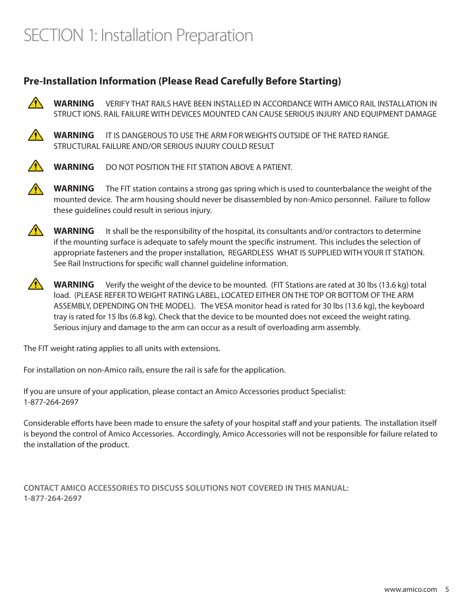 Amico Falcon Combo Arm User Manual | Page 5 / 44