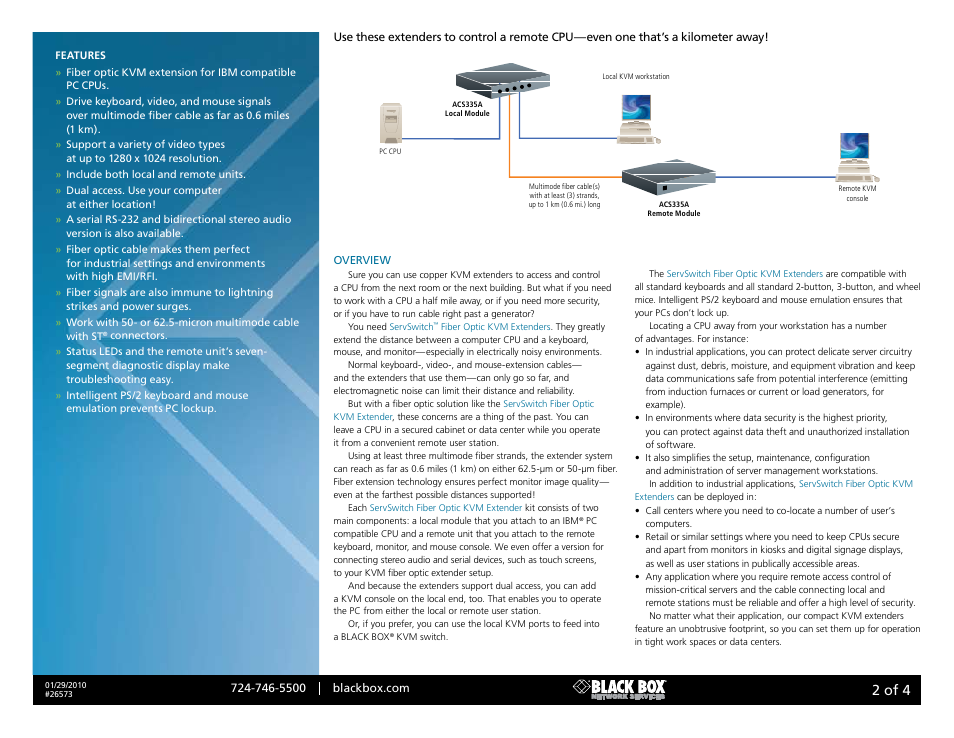 Black box, 2 of 4, Diagram format rule size: 0.018 | Black Box 26573 User Manual | Page 2 / 4