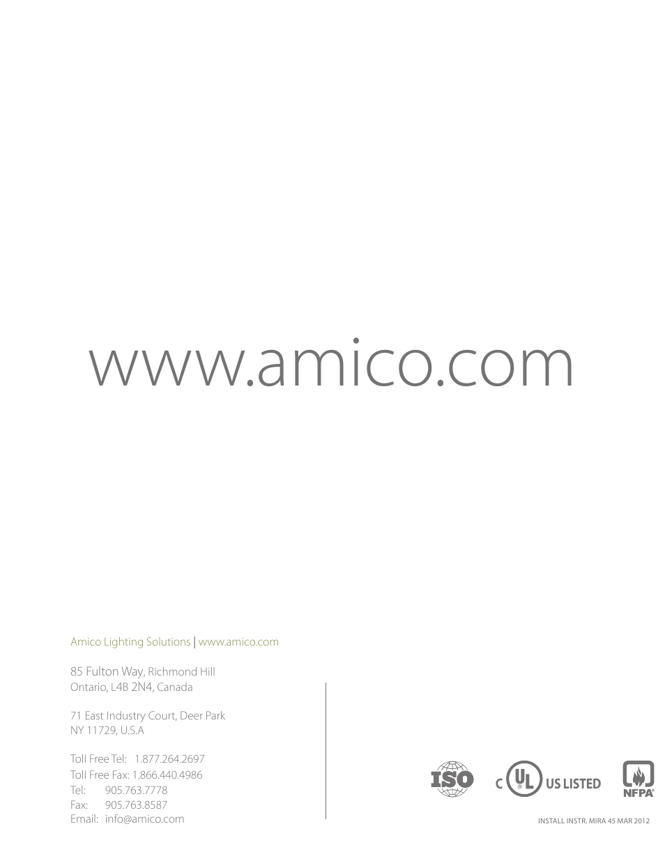Amico Mira 45 User Manual | Page 12 / 12