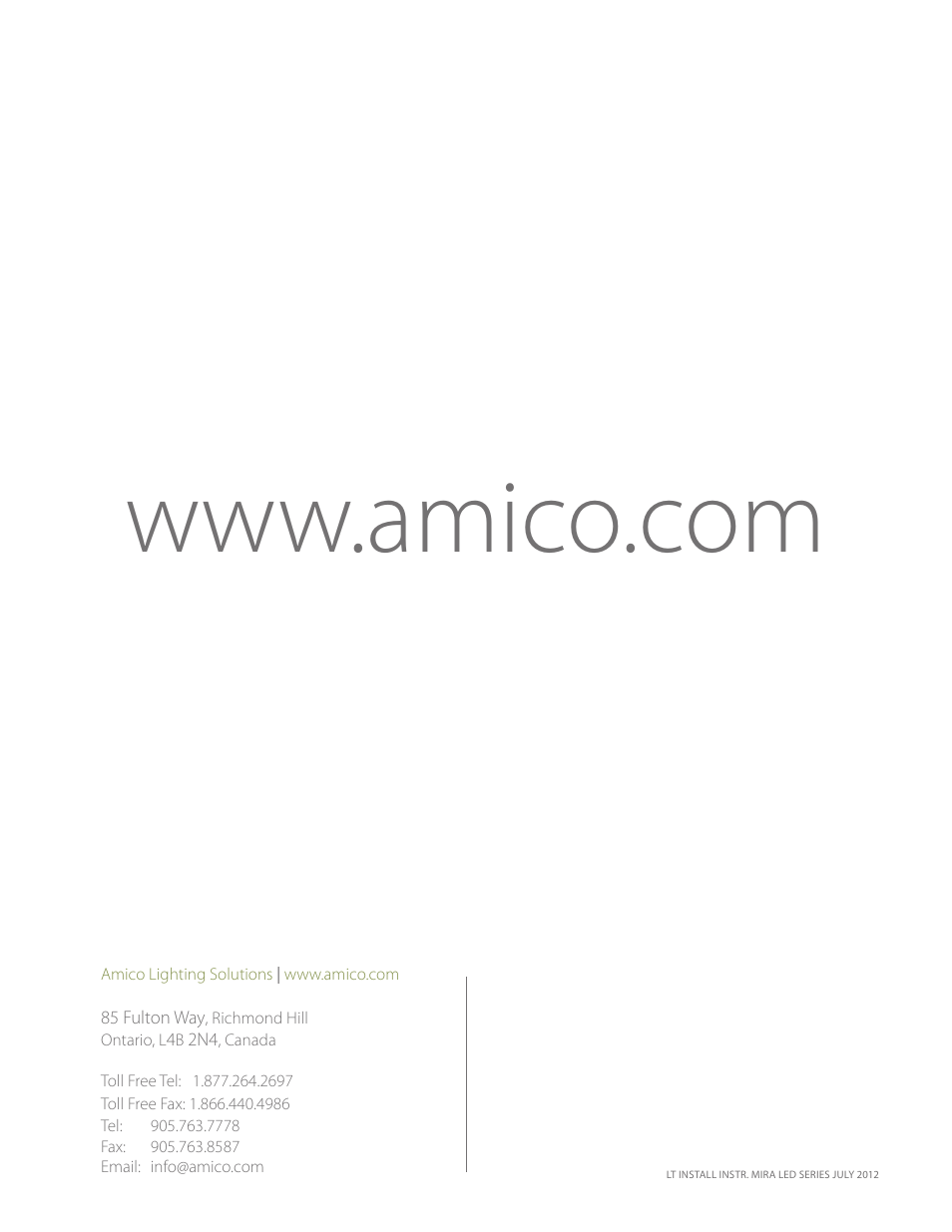 Amico Mira LED User Manual | Page 24 / 24