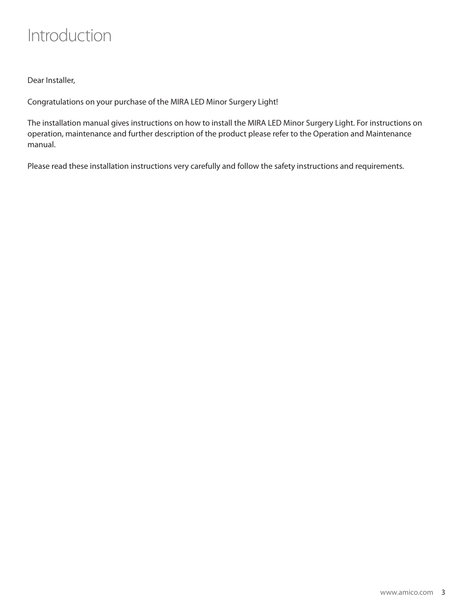 Introduction | Amico Mira LED User Manual | Page 3 / 24
