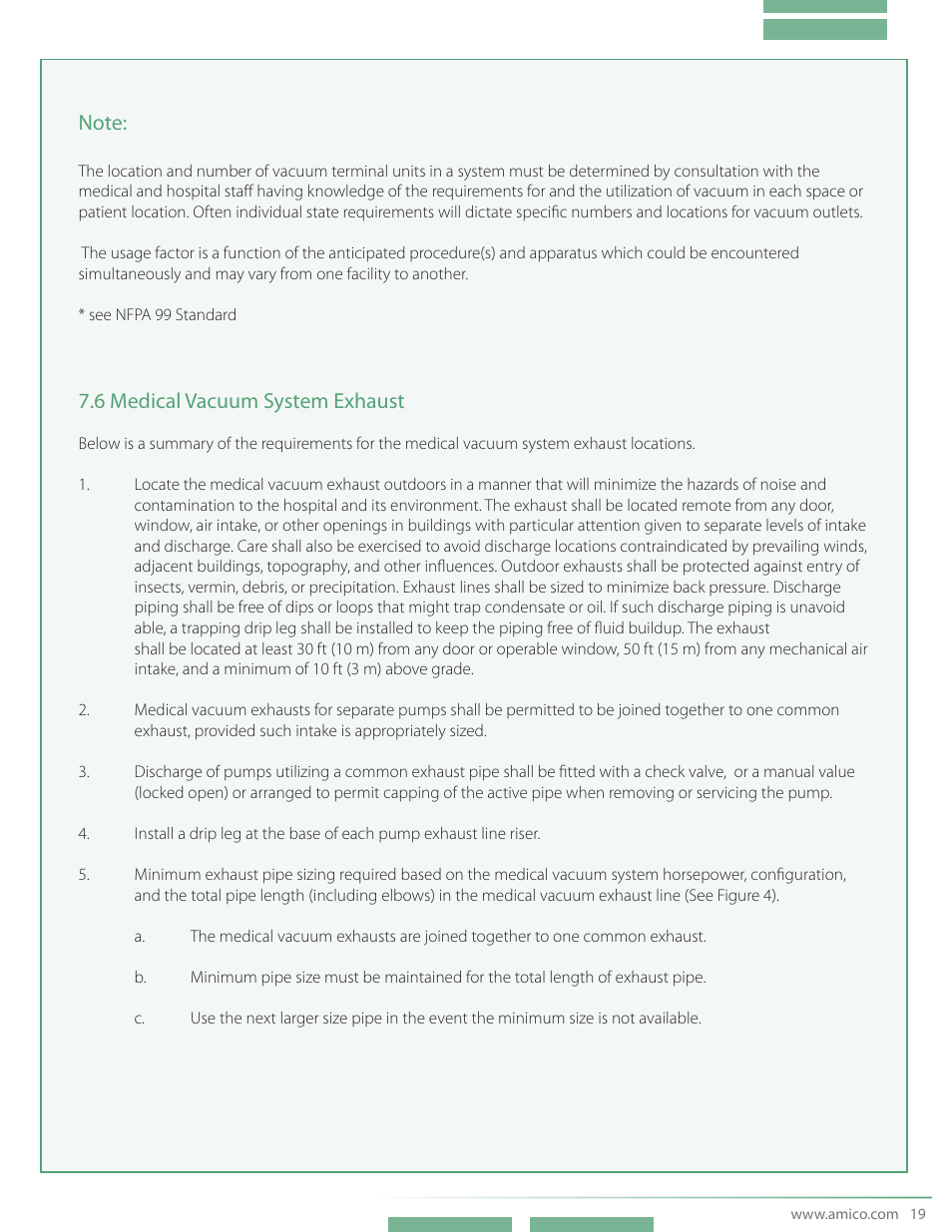 6 medical vacuum system exhaust | Amico NFPA Triplex RVL Modular Stack Mount User Manual | Page 21 / 51