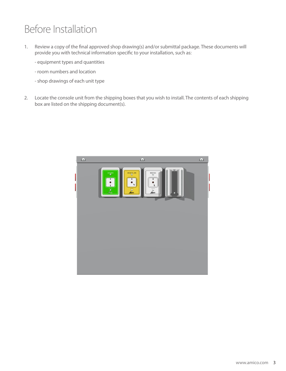 Before installation | Amico 18" Floor Pedestal User Manual | Page 3 / 8