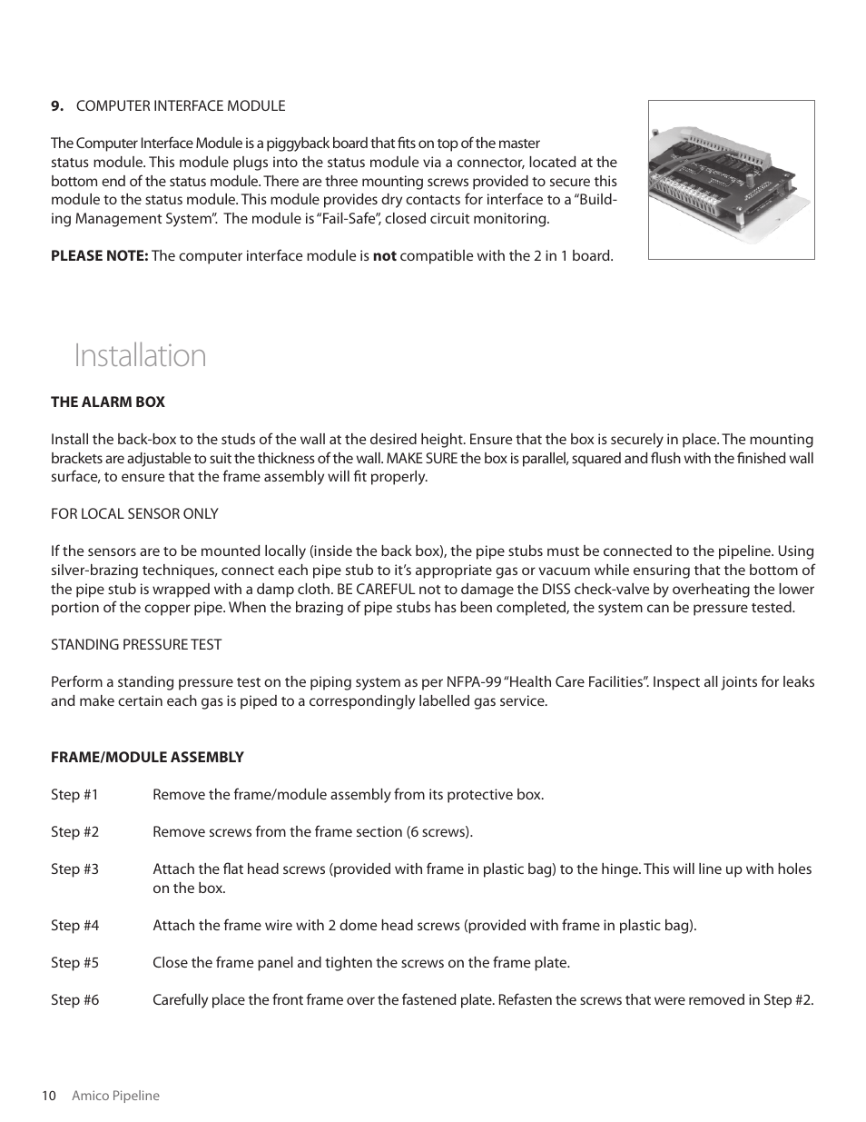 Installation | Amico Nema 4 Master Alarm User Manual | Page 10 / 56
