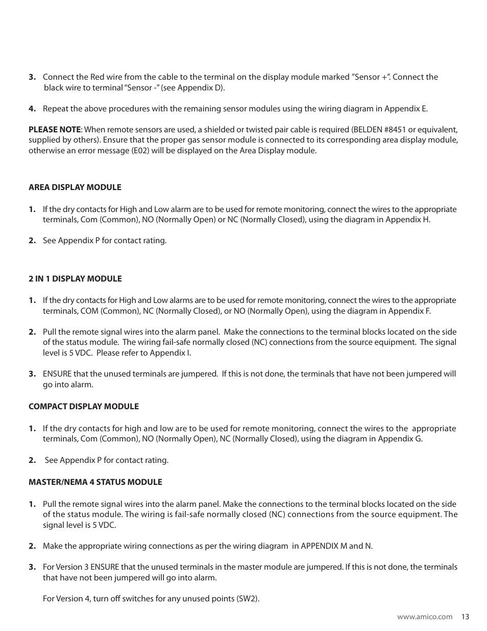 Amico Nema 4 Master Alarm User Manual | Page 13 / 56