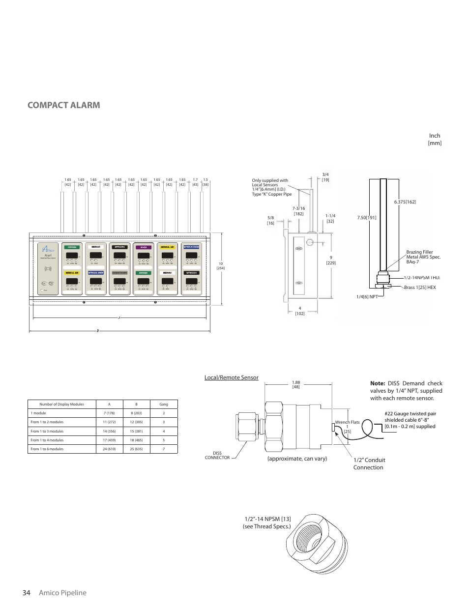 Compact alarm, 34 amico pipeline | Amico Nema 4 Master Alarm User Manual | Page 34 / 56
