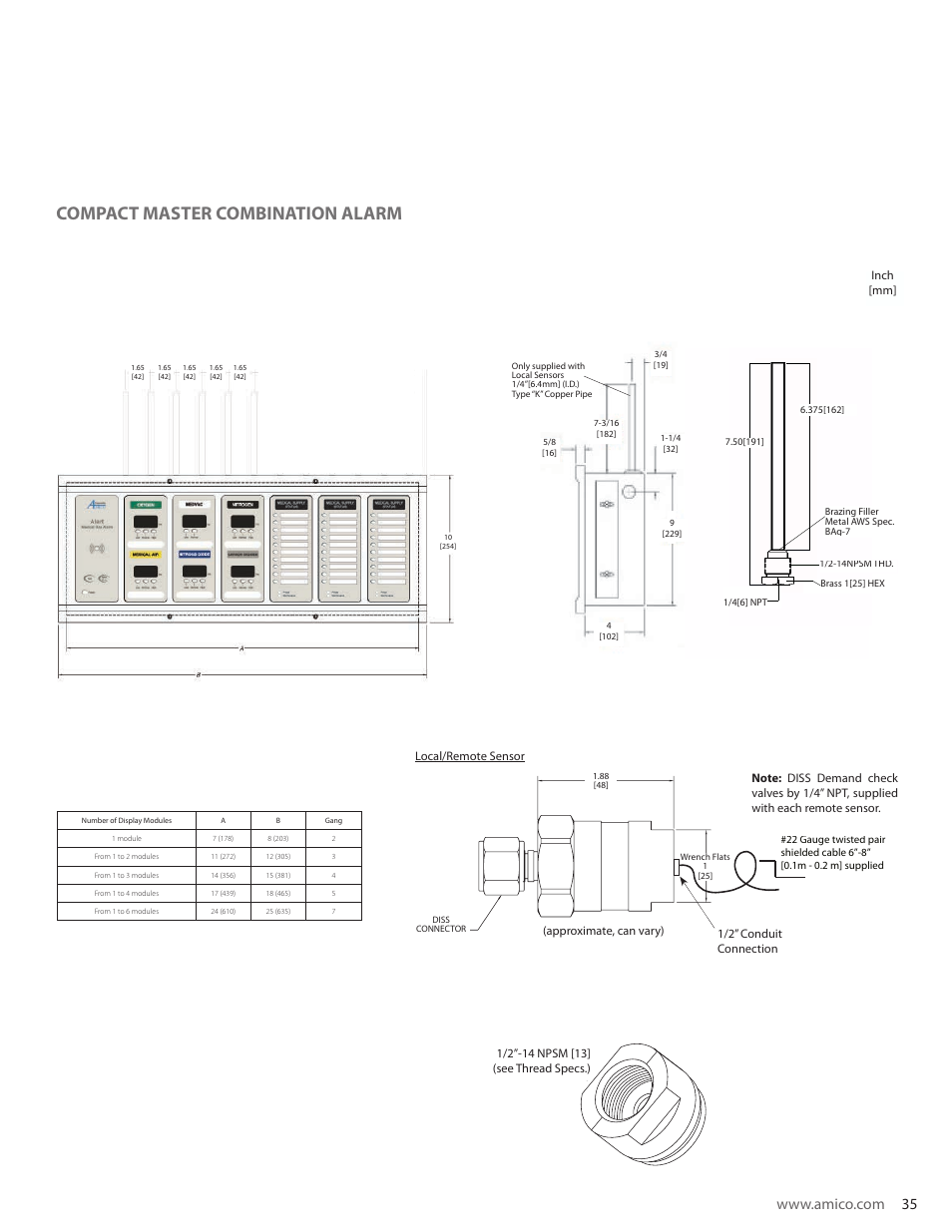 Compact master combination alarm | Amico Nema 4 Master Alarm User Manual | Page 35 / 56