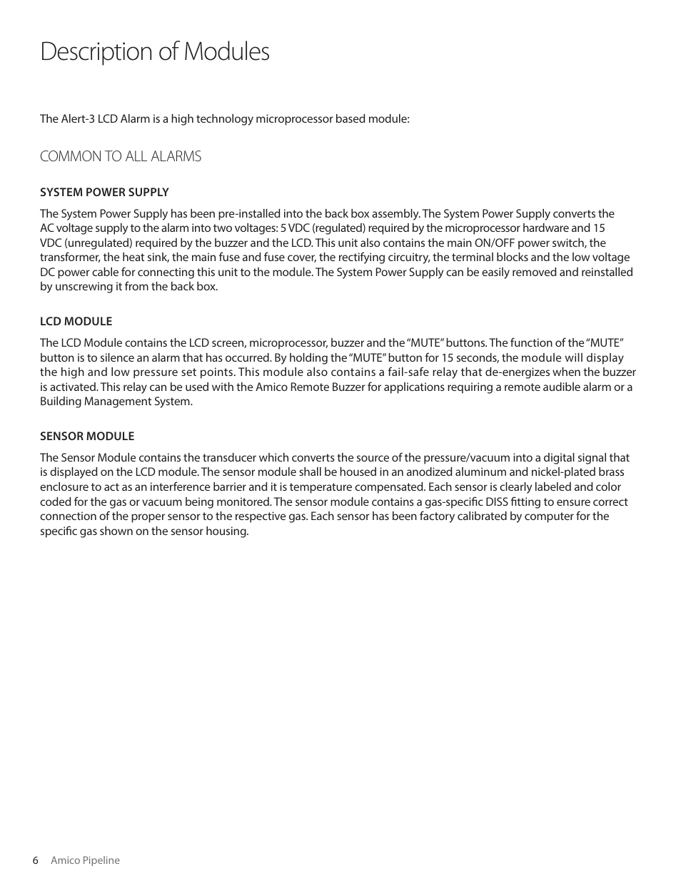 Description of modules | Amico Alert-3 LCD Alarm User Manual | Page 6 / 28