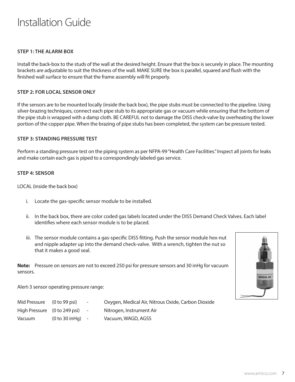 Installation guide | Amico Alert-3 LCD Alarm User Manual | Page 7 / 28