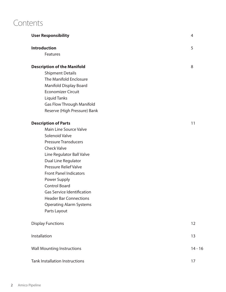 Amico Automatic Cryogenic Liquid Solenoid Manifold User Manual | Page 2 / 32