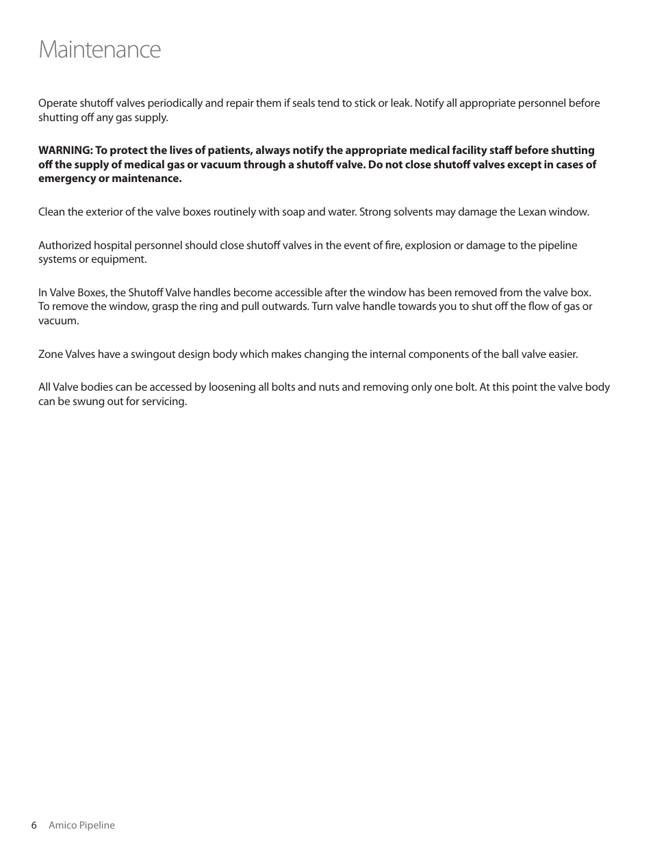 Maintenance | Amico Threaded Ball-Valve User Manual | Page 6 / 8