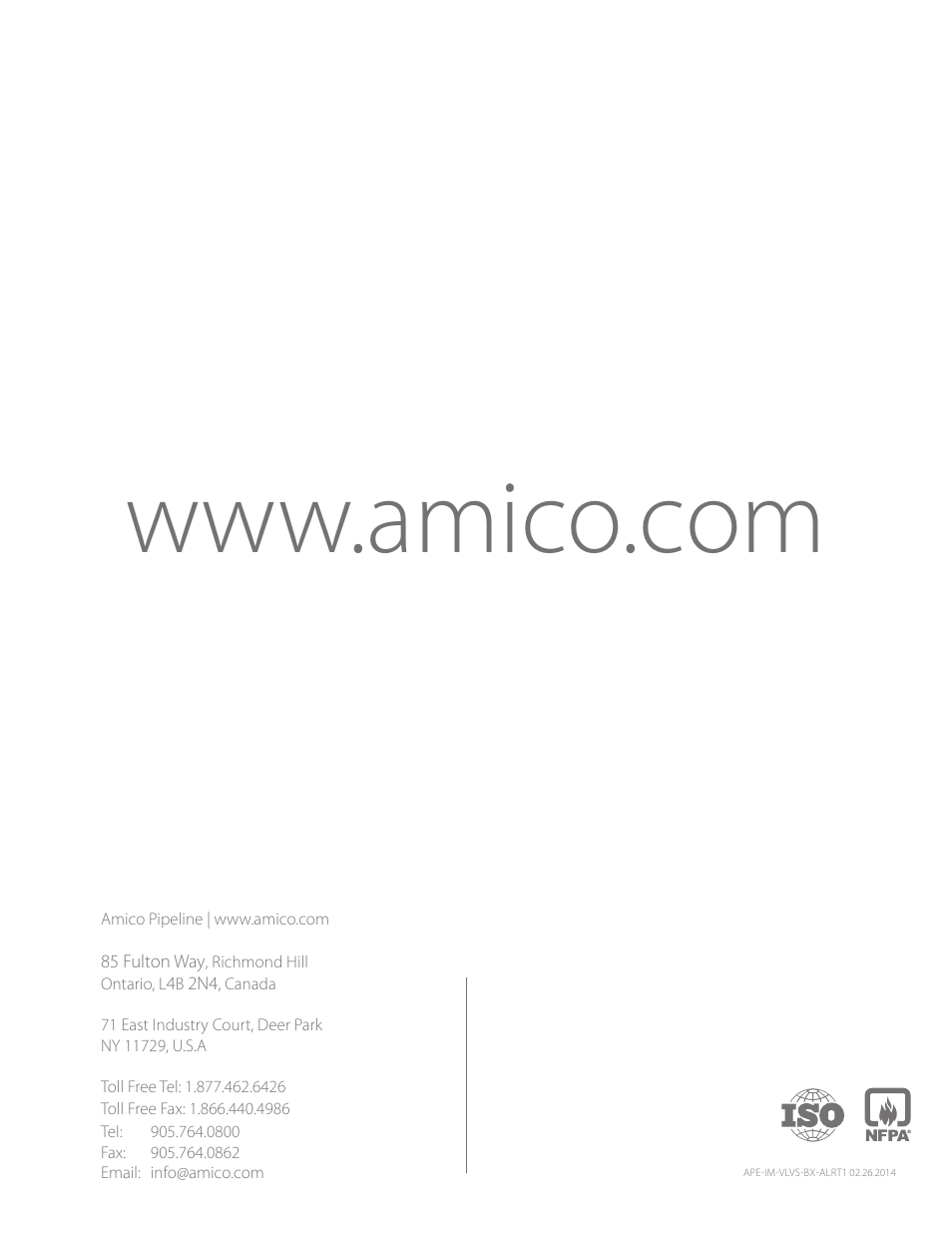Amico Threaded Ball-Valve User Manual | Page 8 / 8