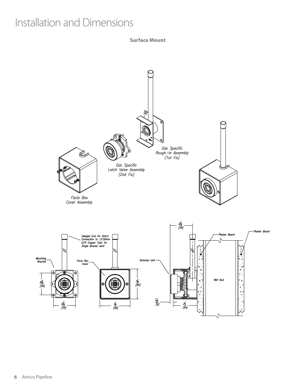 Installation and dimensions | Amico British Standard Outlet Slim User Manual | Page 6 / 18