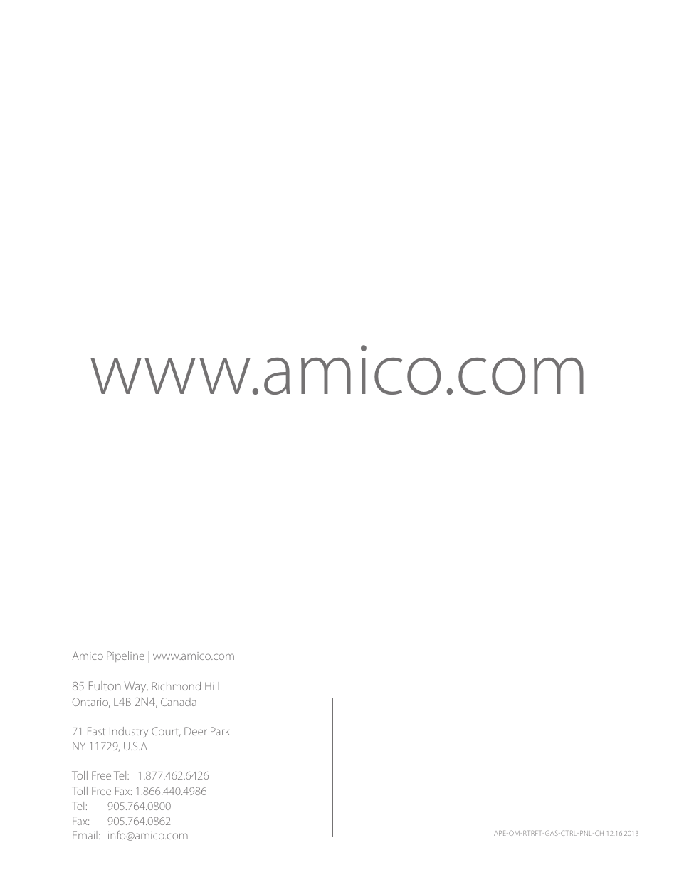 Amico Chemetron Retro-fit Gas Control Panel User Manual | Page 4 / 4