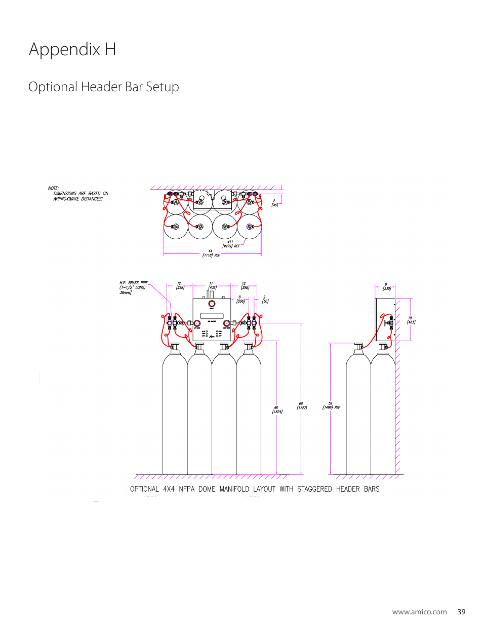 Appendix h, Optional header bar setup | Amico Dome Loaded Manifold CSA User Manual | Page 39 / 44