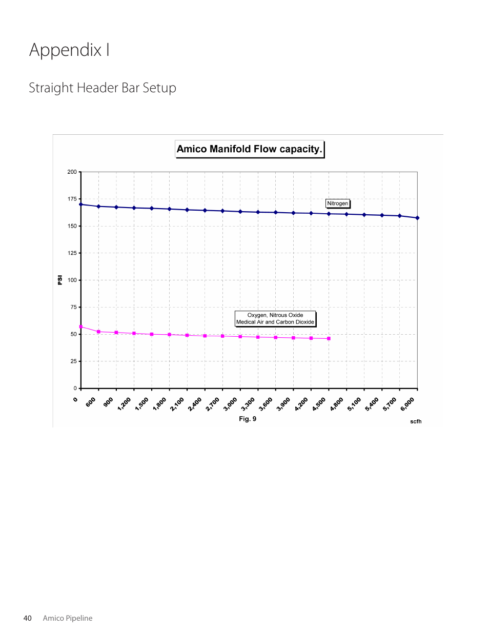 Appendix i, Straight header bar setup | Amico Dome Loaded Manifold CSA User Manual | Page 40 / 44