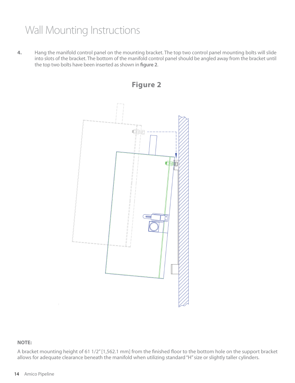 Wall mounting instructions, Figure 2 | Amico Dome Loaded Manifold Nema-4 NFPA User Manual | Page 14 / 44
