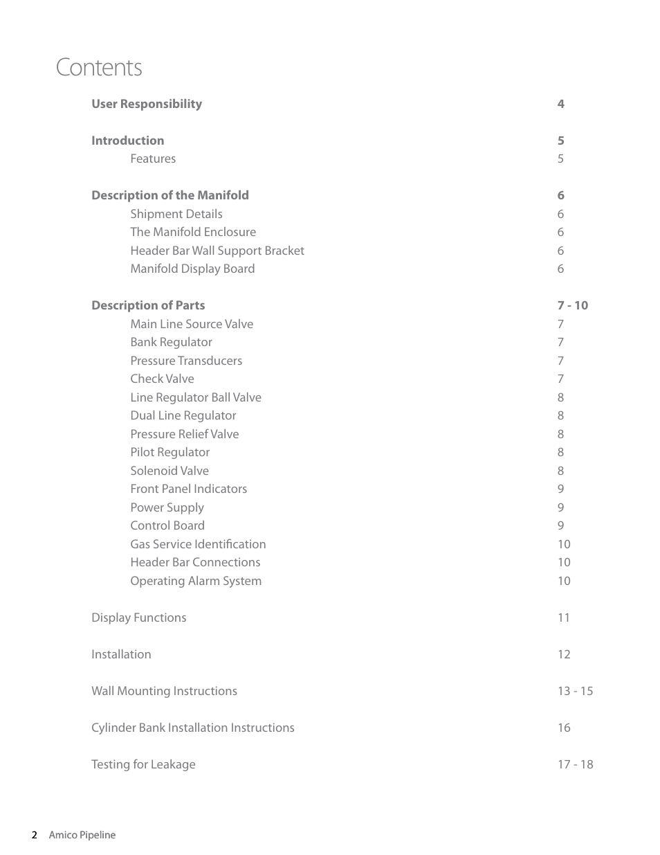 Amico Dome Loaded Manifold Nema-4 NFPA User Manual | Page 2 / 44