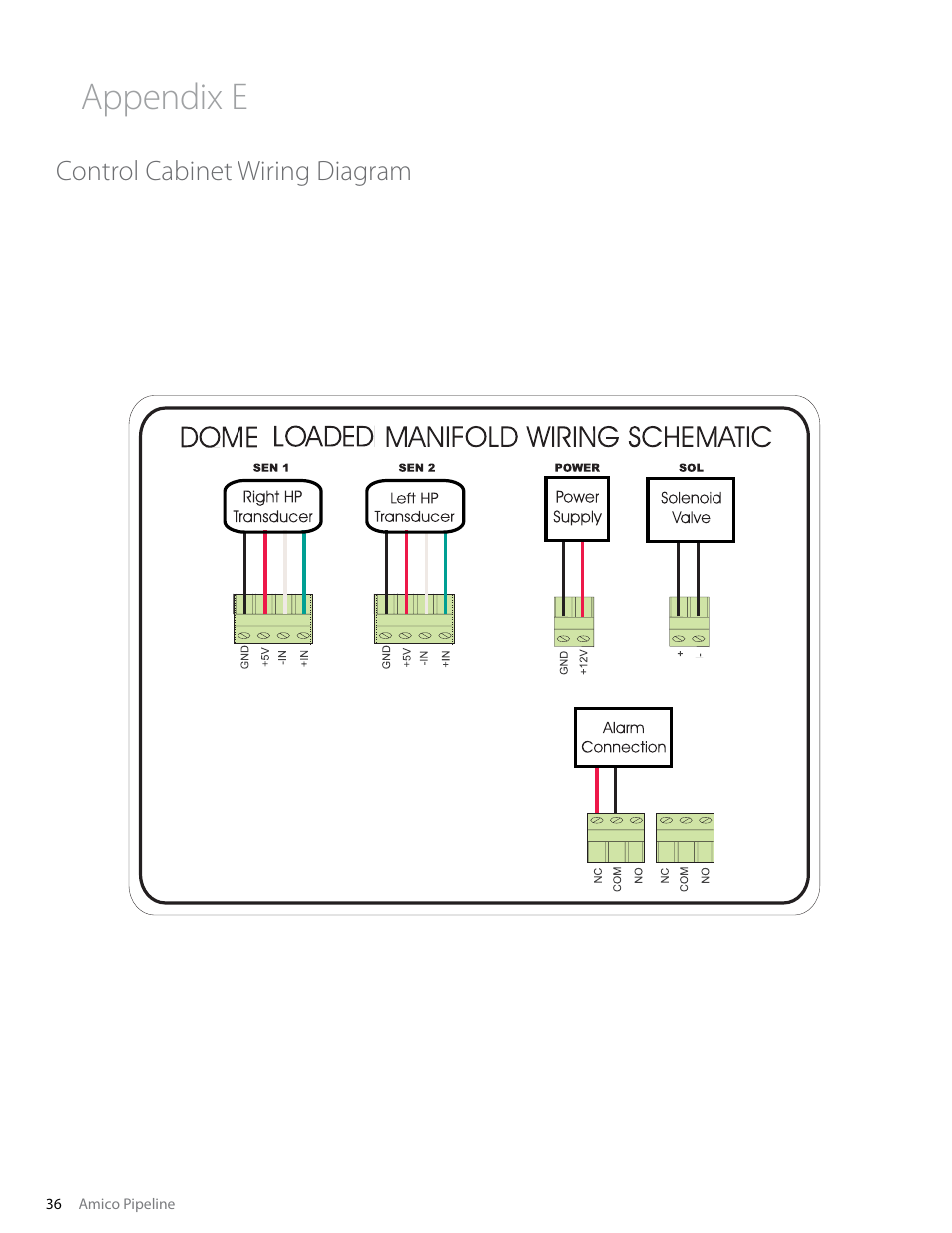 Appendix e, Control cabinet wiring diagram | Amico Dome Loaded Manifold Nema-4 NFPA User Manual | Page 36 / 44