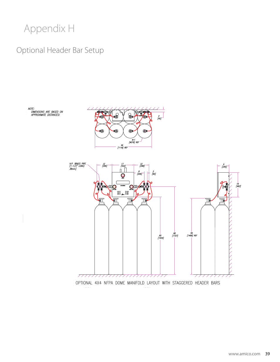 Appendix h, Optional header bar setup | Amico Dome Loaded Manifold Nema-4 NFPA User Manual | Page 39 / 44