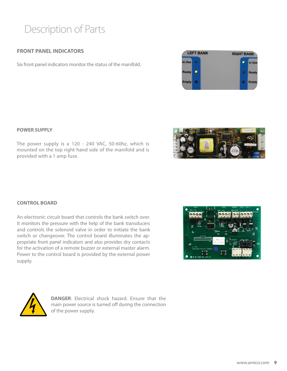 Description of parts | Amico Dome Loaded Manifold Nema-4 NFPA User Manual | Page 9 / 44