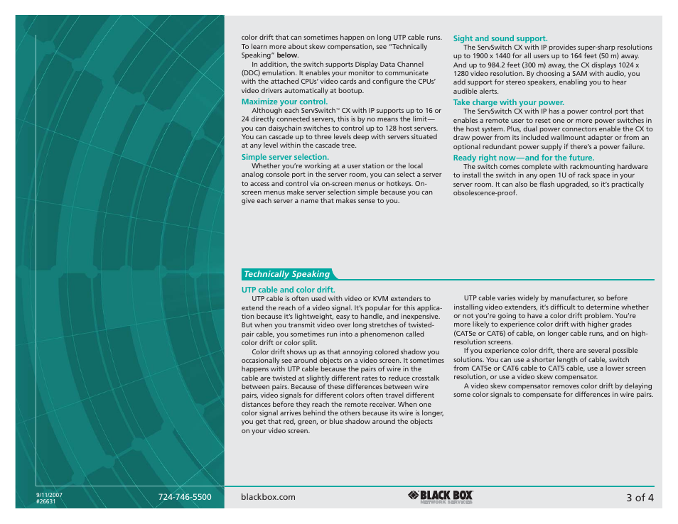 3 of 4 | Black Box CATx User Manual | Page 3 / 4