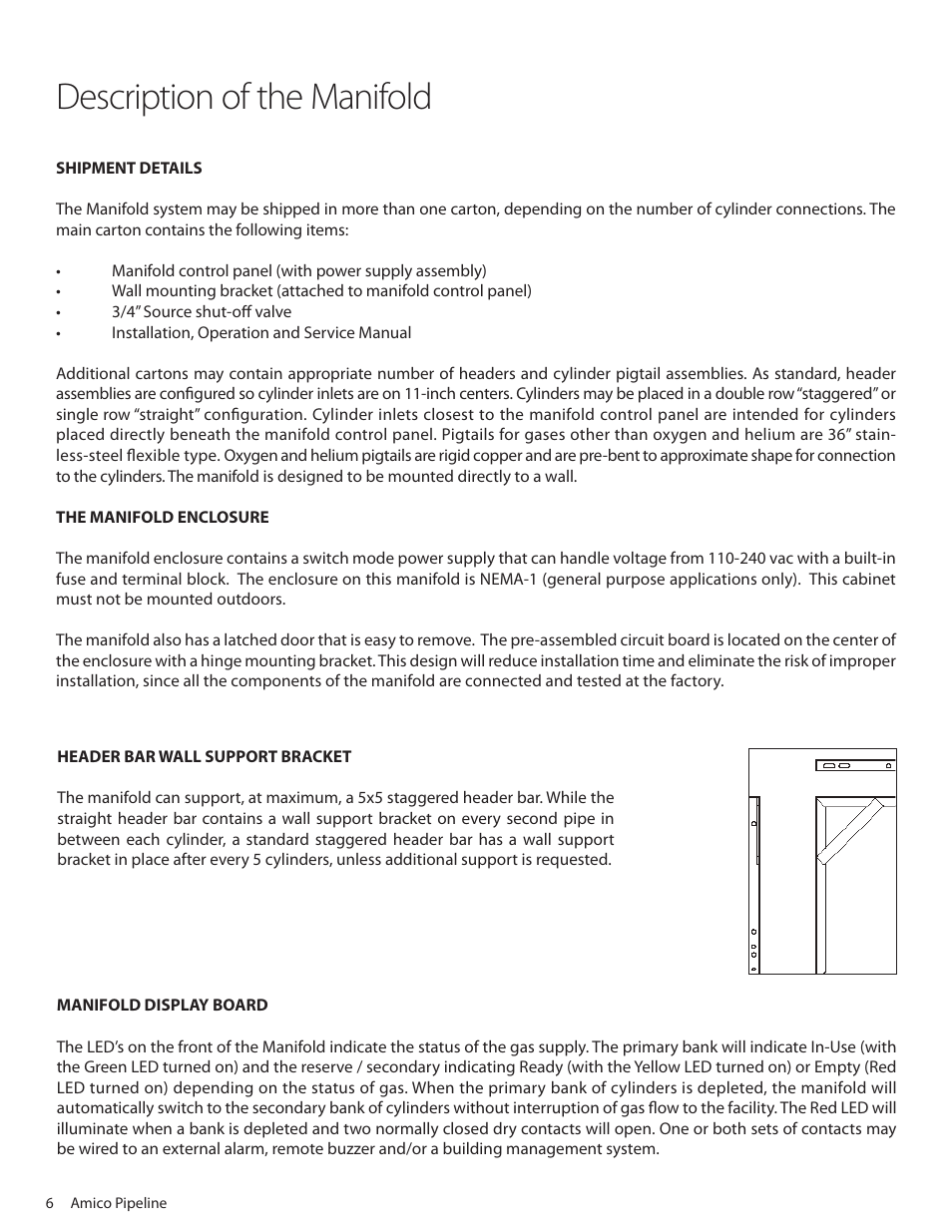 Description of the manifold | Amico Dome Loaded Manifold NFPA User Manual | Page 6 / 44