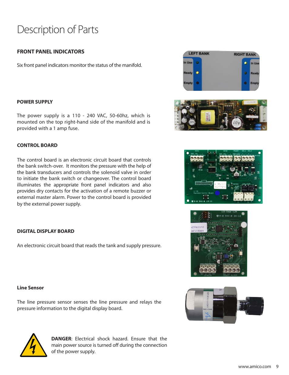 Description of parts, User responsibility | Amico Dome Loaded Manifold NFPA User Manual | Page 9 / 44