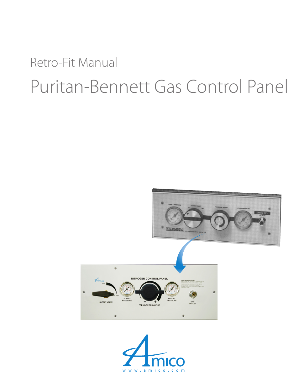 Amico Puritan Bennett Retro-Fit Gas Control Panel User Manual | 4 pages